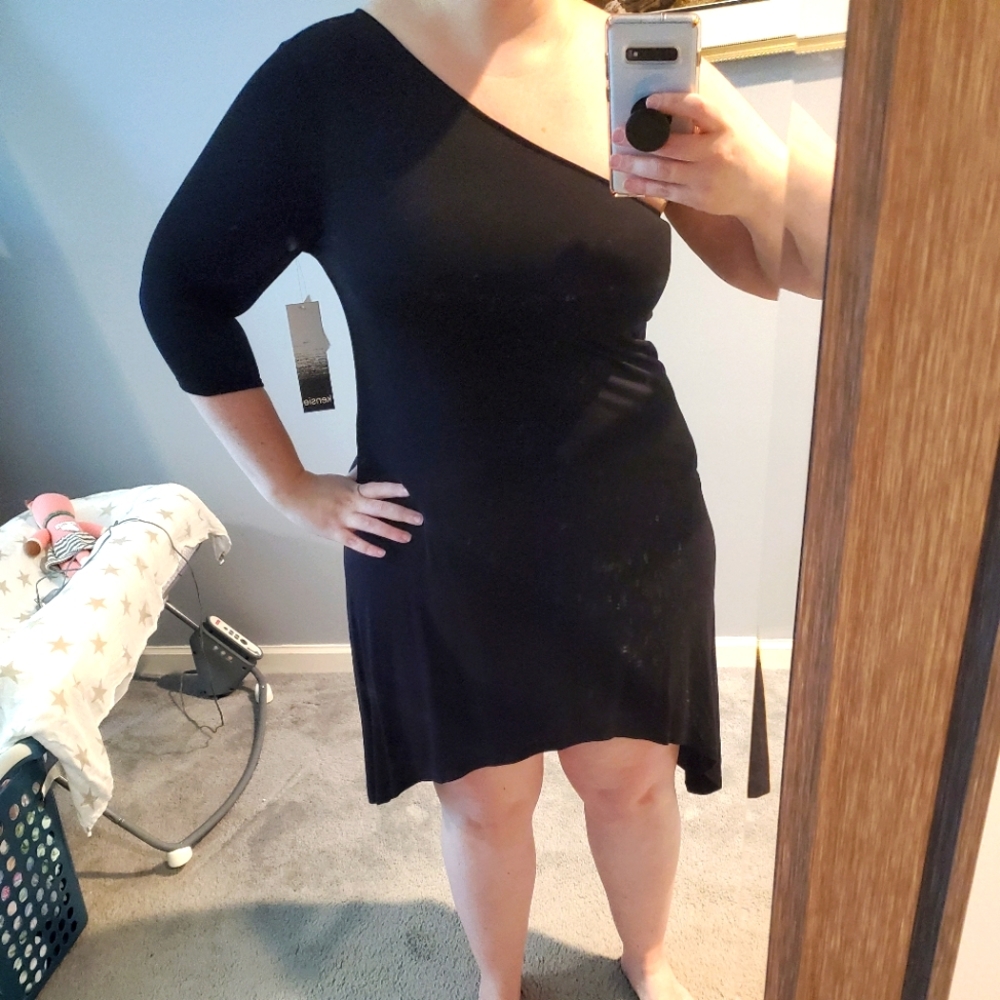 NWT One shoulder Kensie Black Jersey Dress